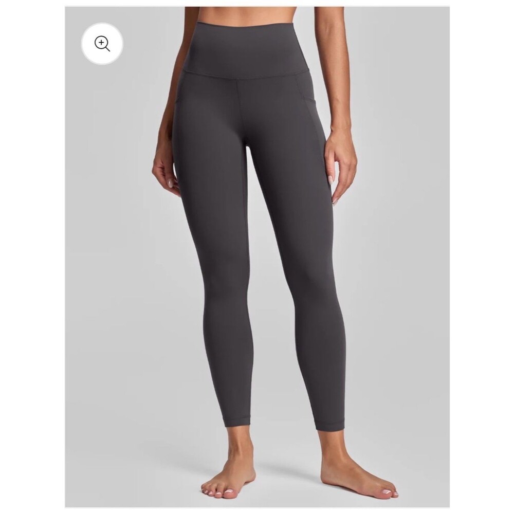 Heynuts High-Waist Performance 7/8 Leggings with Pockets in Charcoal Gray